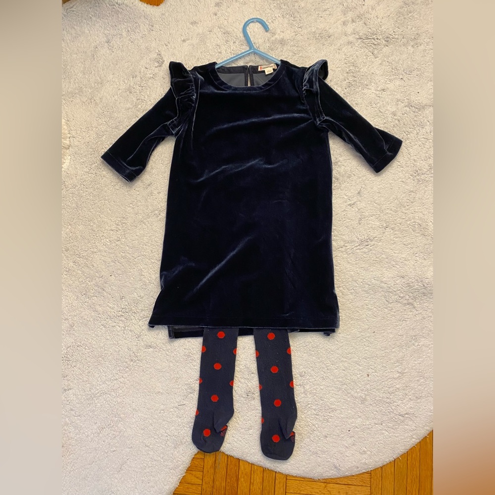 Jcrew crewcut navy velvet dress